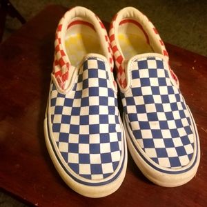 Van's, Men 7.5, red and blue